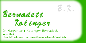 bernadett kolinger business card